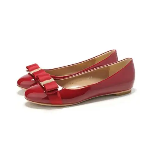Роскошные дизайнерские женские туфли-лодочки с бантом; коллекция года; Женская рабочая обувь без застежки; офисная обувь; женская повседневная обувь на низком каблуке; zapatillas mujer - Цвет: wine red flat