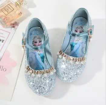 

Girls Elsa Party Shoes Princess Sandals Leather Glitter Crystals Rhinestones Knot Kids Shoes Elsa Sneakers Children Shoes Gift