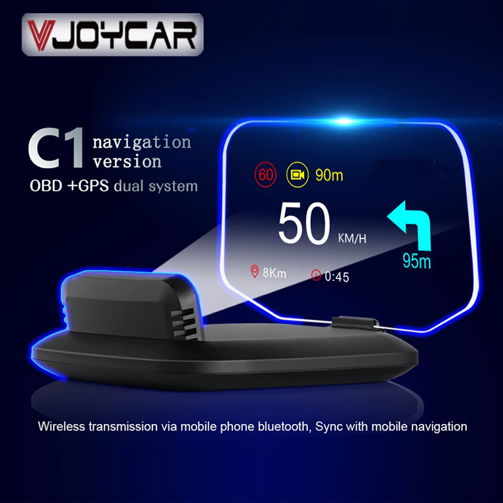 

China Newest 2 IN 1 Car HUD GPS Navigation OBD2 Scanner On-board Computer Bluetooth Live GPS Navigation Speedometer Projection