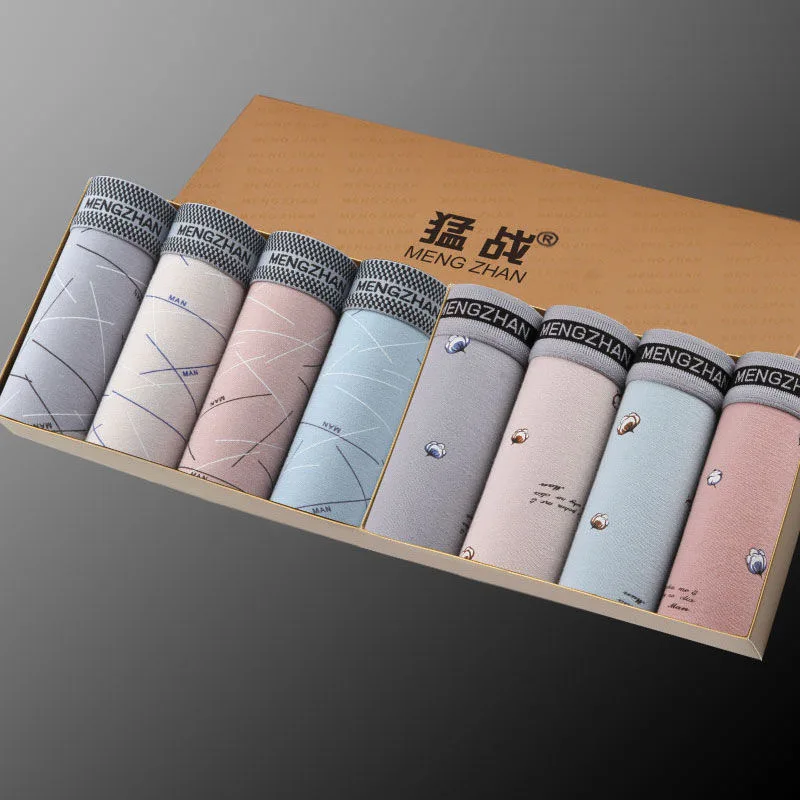 

8pcs/Lot Mens Boxers Underwear Summer Male Panties Printed Soft Shorts Man Breathable Sexy Boxer Men's Brand Underpants M-3XL