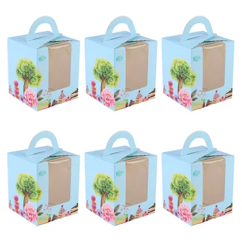 

50Pcs Portable Single Design Cake Boxes Paper Cupcake Packing Box Party Supplies