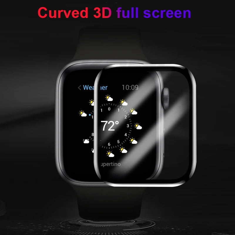 3D полное покрытие Защитная пленка для iWatch 44 мм 40 мм экран анти-падение Водонепроницаемая Защитная пленка для Apple Watch 5 стекло