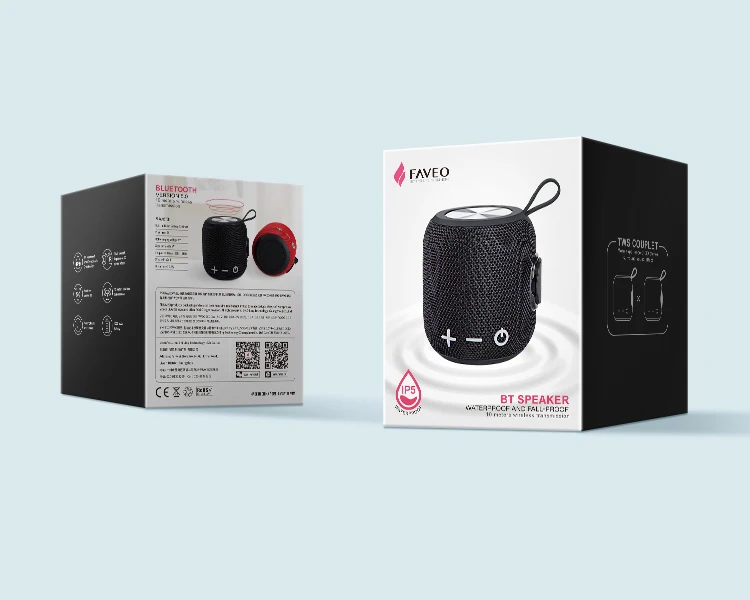 FAVEO мини беспроводной bluetooth BT динамик открытый бас портативный динамик IPX5 TWS 120g панорамный звук супер длительный режим ожидания