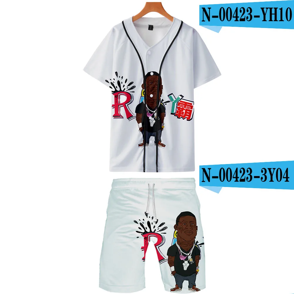 Mane Radric two piece set jackets and shorts Kpop Fashion new cool print Mane Radric baseball jacket set for men streetwear - Цвет: A