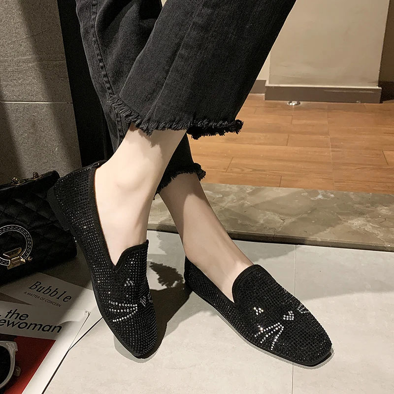 cute black non slip shoes