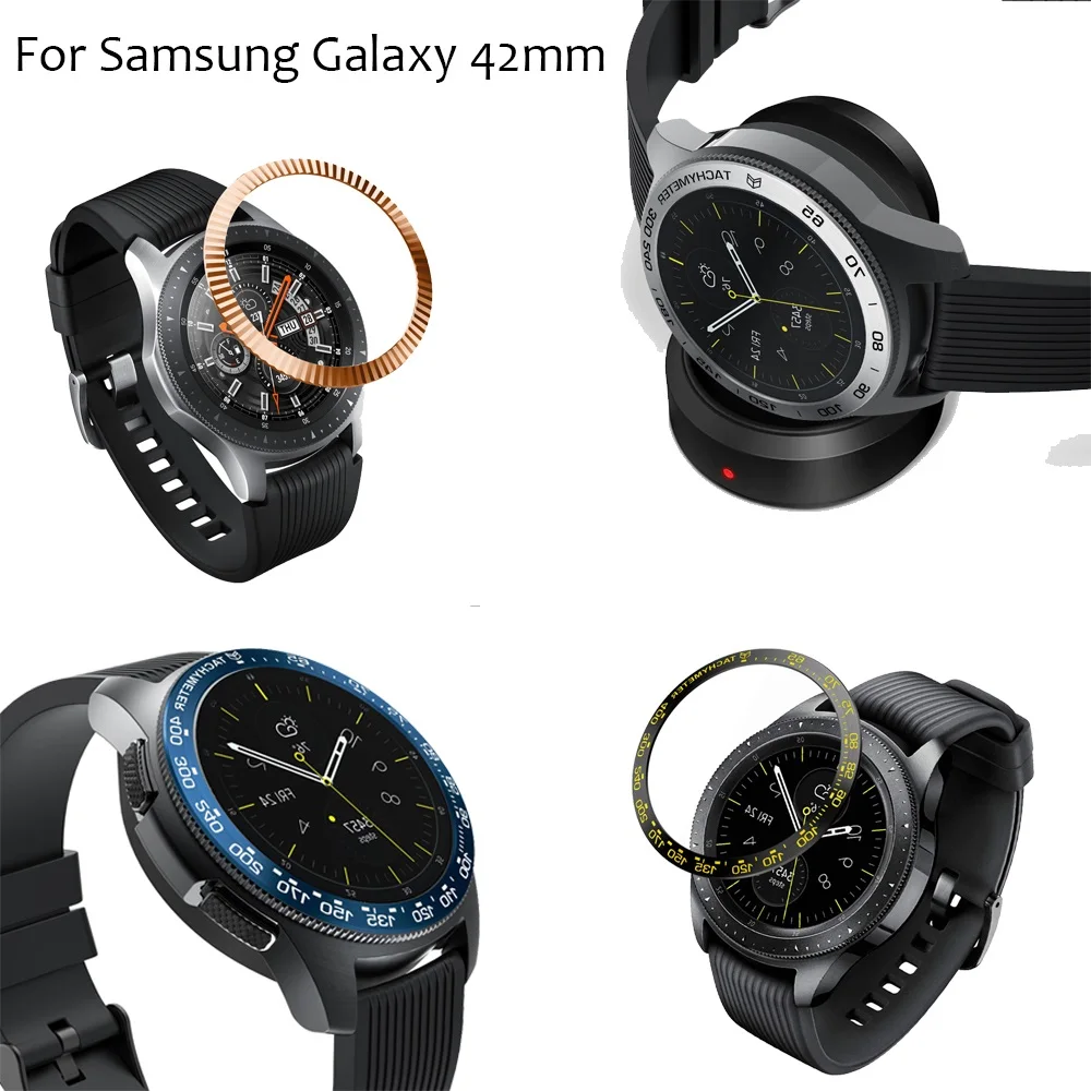 Замена Смарт-часов Аксессуары для samsung Galaxy Watch 42 мм ободок кольцо клейкая крышка против царапин металлический защитный чехол
