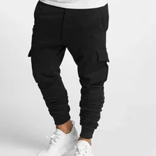 Флисовые спортивные штаны, мужские зимние штаны для бега плюс бархатные модные повседневные штаны для бега, мужские однотонные флисовые комбинезоны с несколькими карманами