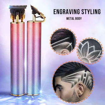 

Professional Rechargable Shiny Hair Clipper Powerful Cutting Machine Beard Barber Hair Men Barber Hair Cutting Kits #YL10