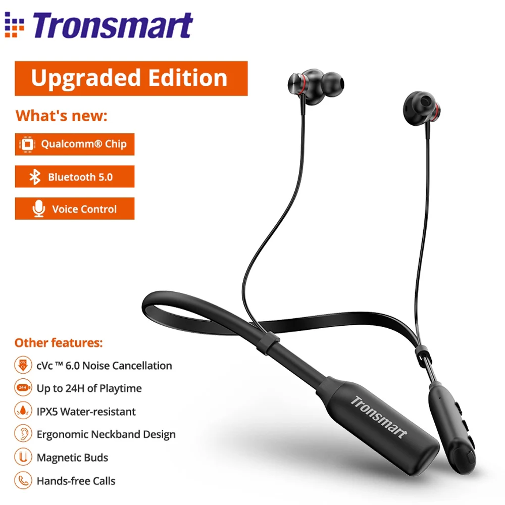 Обновленный Tronsmart S2 плюс Bluetooth 5 0 наушники с чип Qualcomm глубокий бас голос