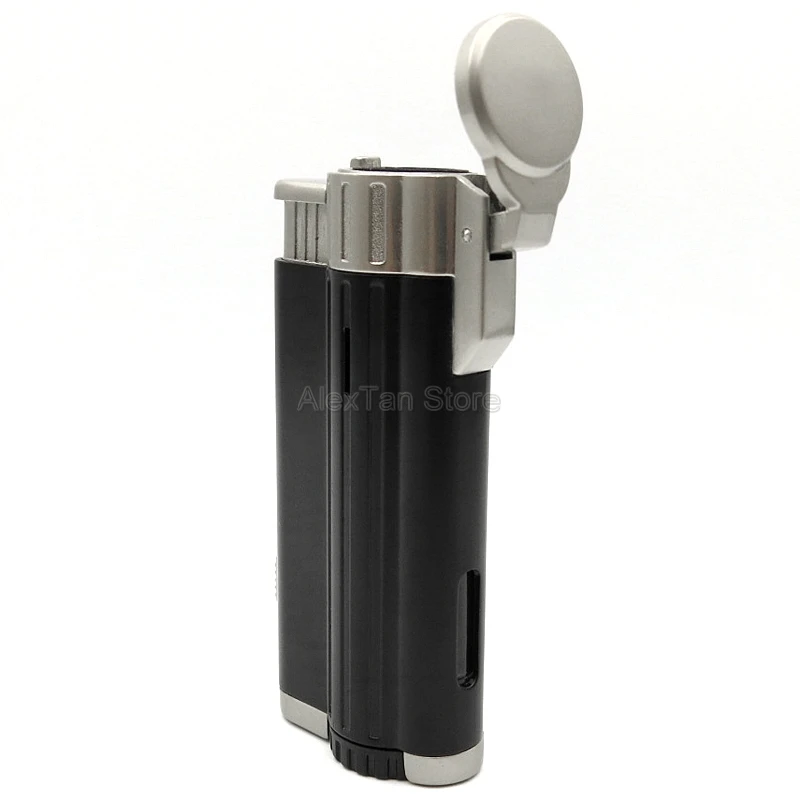 COHIBA модная металлическая ветрозащитная многоразовая Зажигалка для сигарет, 3 фонарь, профессиональные зажигалки для сигар с подарочной коробкой