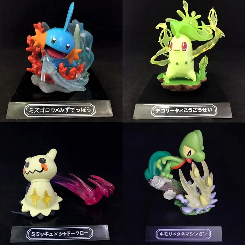 TAKARA TOMY Pocket Monster Bulbasaur Mudkip Pikachu Chikorita кукла игрушки покемон фигурка дети подарки