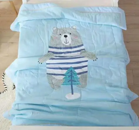 Детское одеяло для младенцев, хлопковое летнее стеганое одеяло, постельное белье для малышей с мультяшным принтом, дышащее, 200*230 см, спальное одеяло, s BXX031 - Цвет: BXX031X-200X230cm