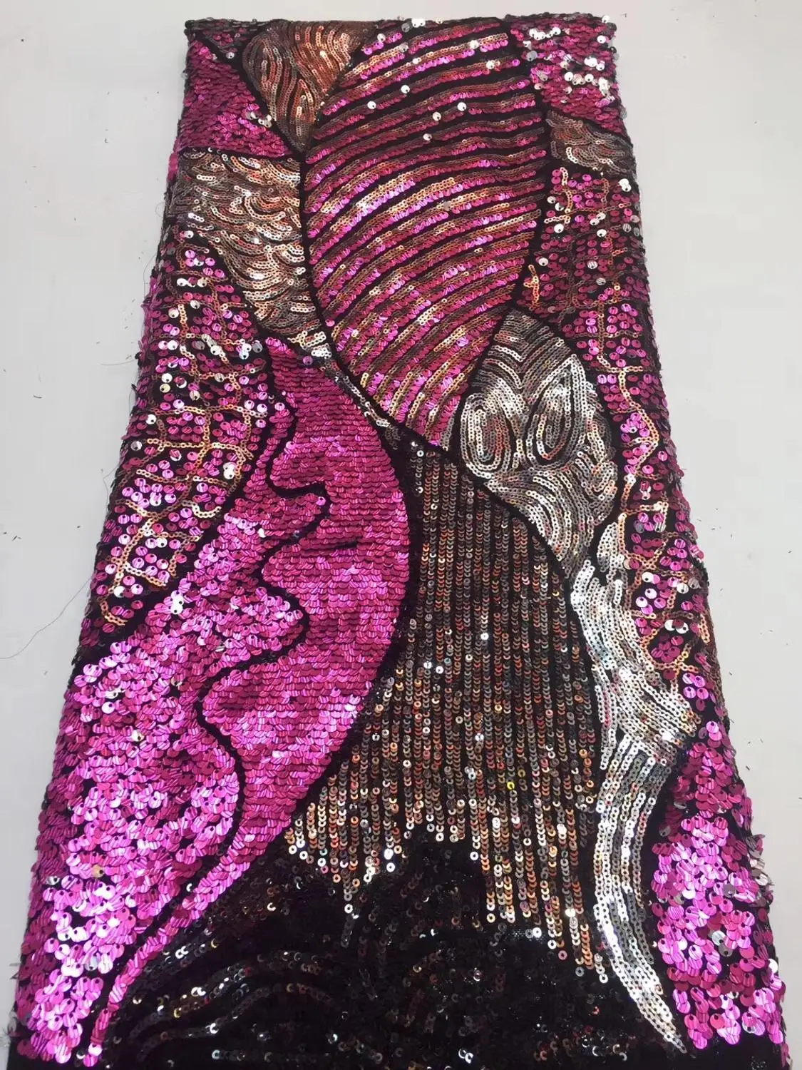 

French lace fabric 5yds/pce colorful sequins embroidery mesh fabrics women gorgeous luxury lagos party asoebi bright dress 2020