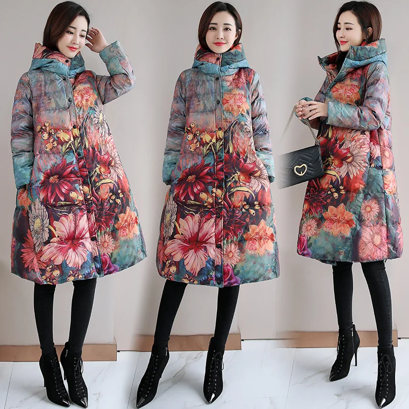 

Hooded Simple Cotton-padded Clothes Mixed Colors Mid-length Cool Long Sleeve 2018 Winter Fashion Comfortable