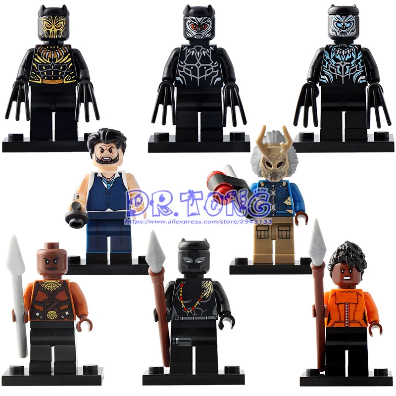 

Single Sale Super Heroes Black Panther Erik Killmonger Ulysses Klaw Okoye Collection Building Blocks Toys for children X0184