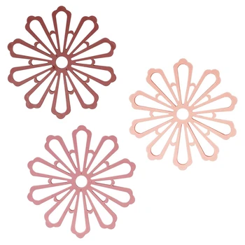 

Non-Slip Insulated Silicone Carved Trivets Flexible and Durable Floral Coasters, Multi-Use Pot Holders & Placemats 3Pcs