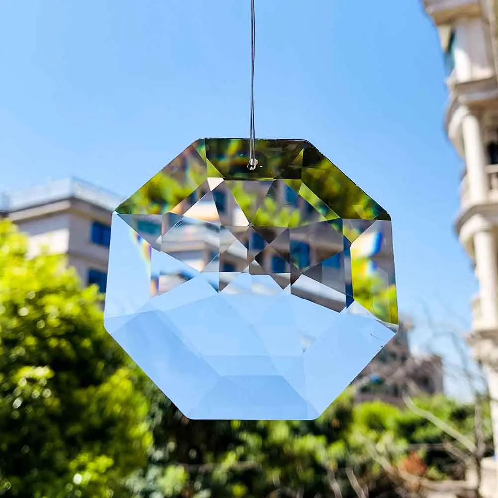 Suspension à prisme en cristal AB, arbre de Noël, attrape-soleil, pièce de  rechange pour lustre, éclairage de jardin extérieur, verre, 76mm -  AliExpress