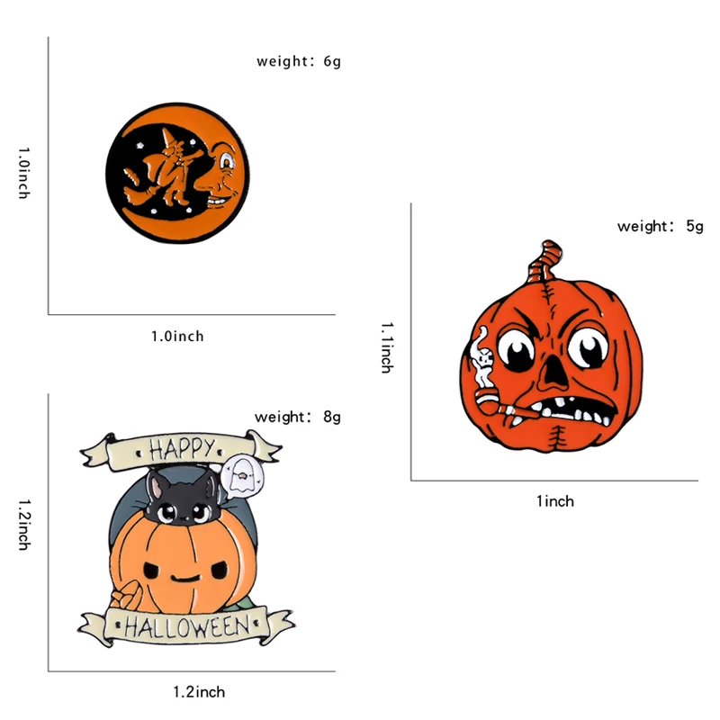 Готический счастливый Хэллоуин! брошь Тыква Луна ведьмы Призрак твердая Эмаль Булавка Монстр Уги Буги брошь значок Хэллоуин ювелирные изделия
