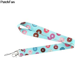 

20pcs/lot A2431 Patchfan New dessert Donut Tag Strap Neck Lanyards for Safety Breakaway For Mobile Phone USB ID Badge Holder Key