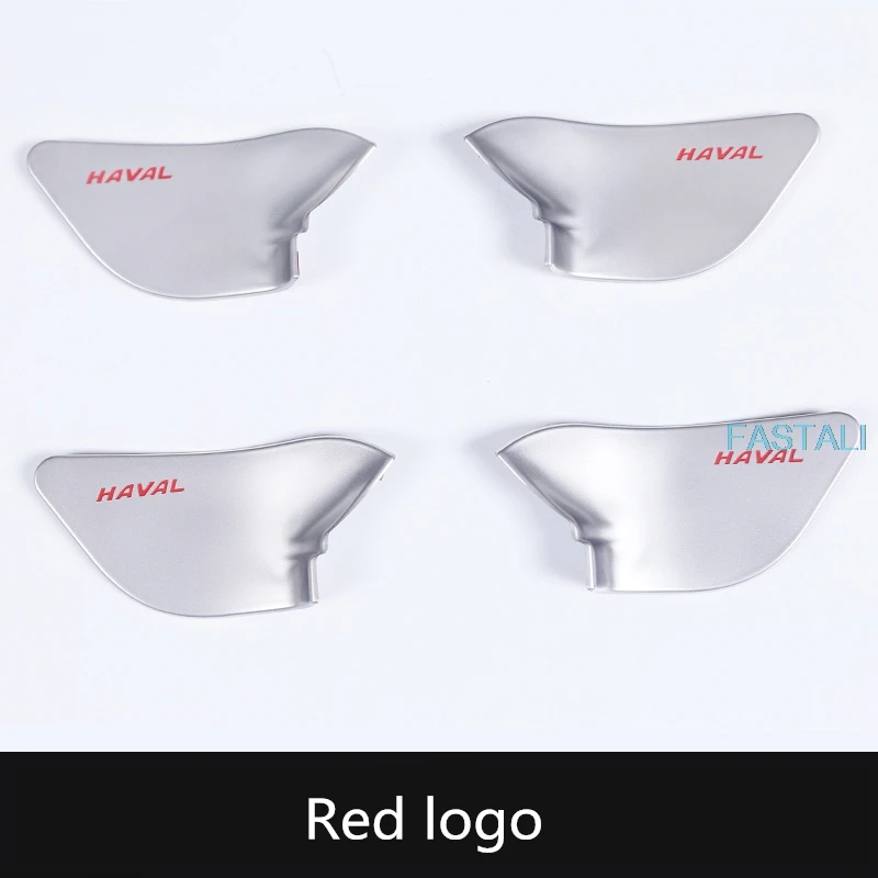 Red logo Для Haval H9- двери автомобиля внутри ручки рама двери дверь чаша из нержавеющей стали декоративная наклейка авто аксессуары - Цвет: Red logo