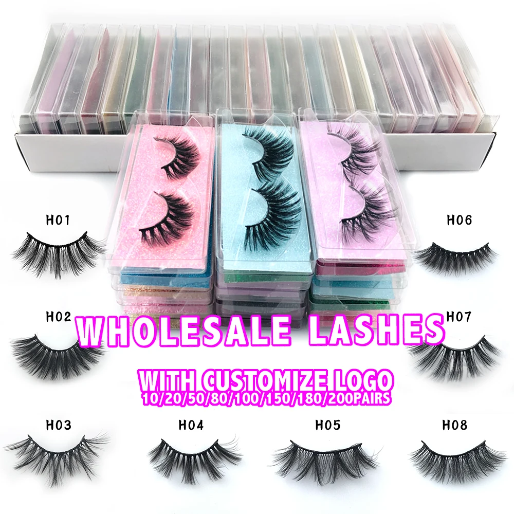 Wholesale Eyelashes 10/20/30/50/100 Pairs Natural Long 3d Mink Lashes