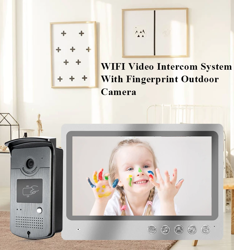 Home Intercom System RFID Keyfobs Villa Video Intercom System APP WIFI Door bell with Remote Unlock Control