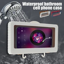 Shower Phone Holder Waterproof Case Box with hook Wall Mounted Phone Case Bathroom Anti-Fog Phone Holder Kitchen Phone Cover