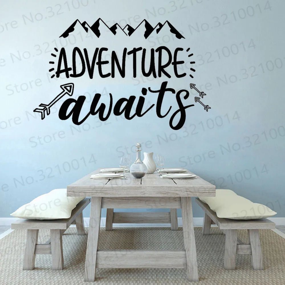 

Adventure Awaits Wall Sticker Decal Quote Kids Bedroom DIY Adhesive Vinyl PW469