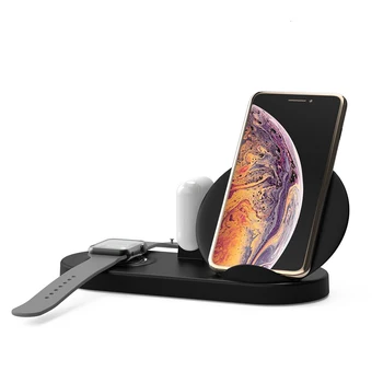 

Universal 5 in 1 Qi Wireless Charger For iPhone 11 X Samsung Fast Wireless Charging For Airpods Apple Watch 4 3 2 1 Phone Stand