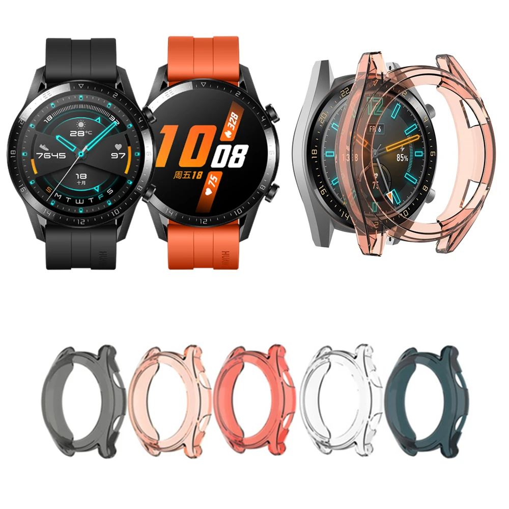 Защитный чехол для huawei watch GT 46 мм прозрачный чехол тонкий мягкий бампер световая оболочка Защитная крышка 42 мм для huawei watch GT
