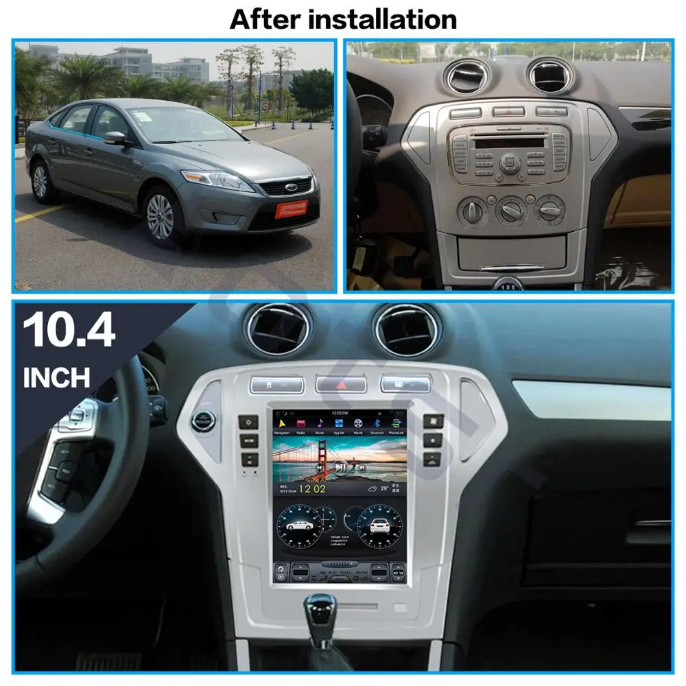 Aotsr Tesla 10," Android 8,1 вертикальный экран автомобильный DVD мультимедийный плеер gps навигация для Ford Mondeo 2007-2010 Wifi Carplay