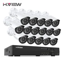 H. View 16CH система видеонаблюдения 16 720P уличная камера безопасности 16CH CCTV DVR комплект видеонаблюдения iPhone Android Удаленный просмотр