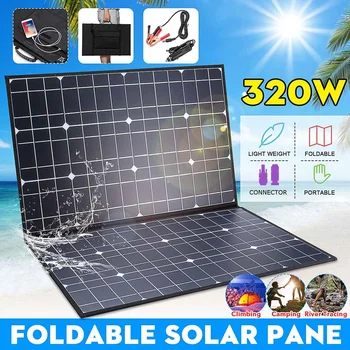 

320W Monocrystaline Solar Panel 12V/5V Dual USB Charger Solar Cell With Solar Controller for Outdoor Battery Charge