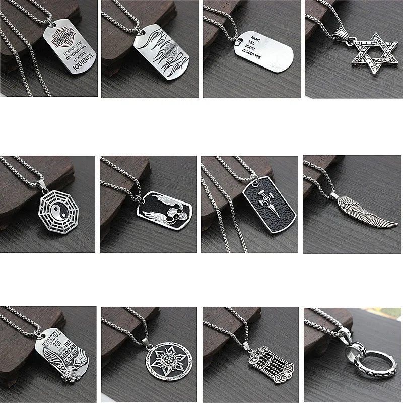 New Stainless Steel Long Men's Necklace Hip-hop Pendant Dress Decoration Korean Version Accessories jewelry | Украшения и