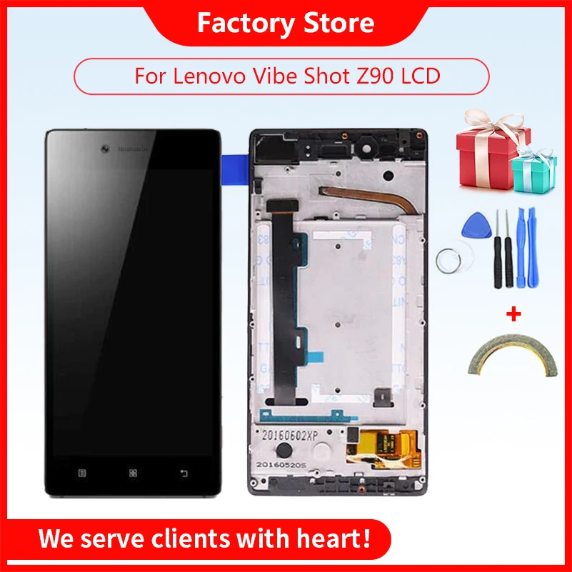 

ЖК-дисплей качества AAA + дигитайзер сенсорного экрана в сборе с рамкой для Lenovo Vibe Shot Z90 Z90a40 Z90-7 Z90-3