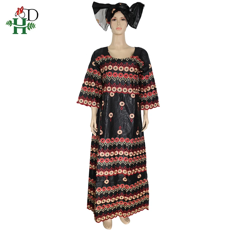 H& D африканские платья для женщин bazin riche dashiki платье с вышивкой длинное платье с повязкой на голову традиционные африканские Макси платья