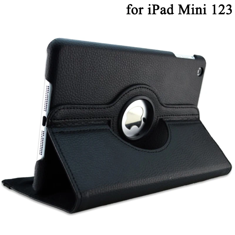 black for mini 1 2 3 Для Ipad Mini 1 2 3 чехол 360 градусов вращающийся чехол из искусственной кожи с защелкой для Ipad Mini 1 2 3 Стенд чехол смарт-Обложка для планшета-Режим сна/пробуждения - Цвет: black for mini 1 2 3