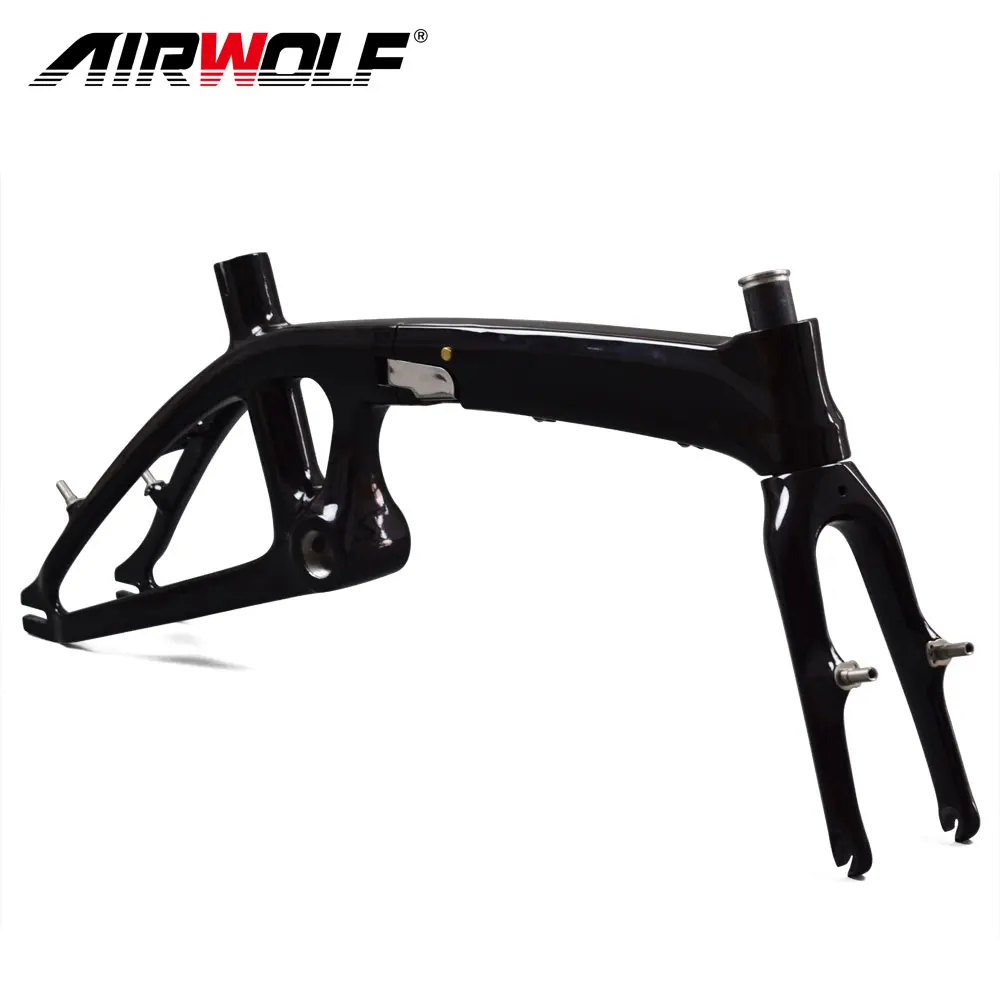 Perfect Airwolf carbon fiber Folding bike frame for kids/woman urban riding carbon road frame Mini Compact City Bike carbon frame 1 Perfect Airwolf carbon fiber Folding bike frame for kids/woman urban riding carbon road frame Mini Compact City Bike carbon frame 1