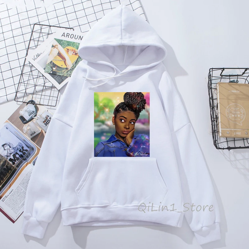 61967M Sudadera mujer vogue Melanin худи для женщин каваи черная девушка с принтом с капюшоном Женская толстовка уличная одежда в стиле хип-хоп, панк с капюшоном - Цвет: 61967M