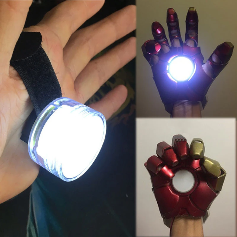 Diy Led Light Controlled Accessories For Iron Man Tony Stark Hand Led Lamp Glove Palm Lights Cosplay Props Cr2032 Model Light Aliexpress