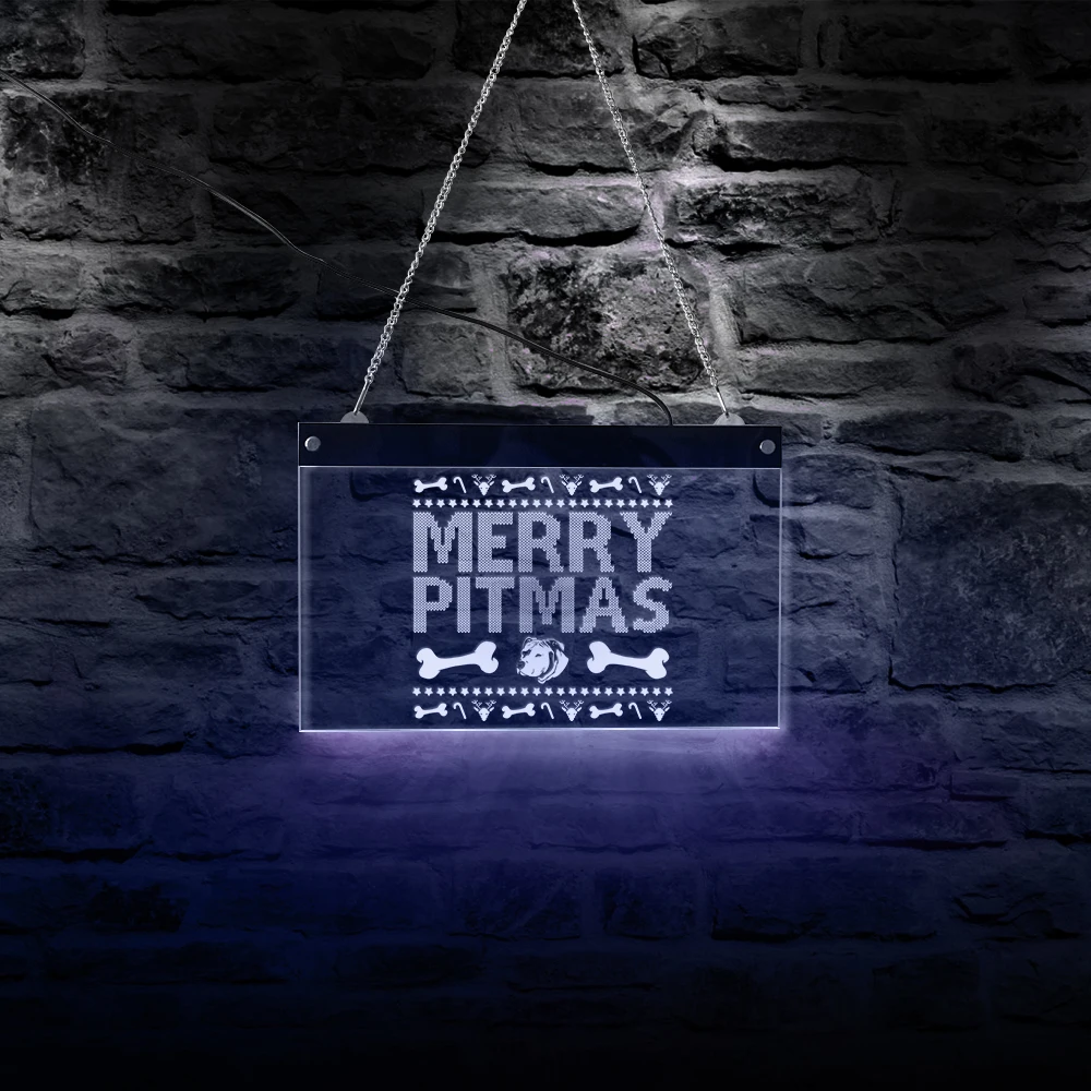 Светодиодная настенная вывеска Merry Pitmas менясветодиодный цвет светодиодная