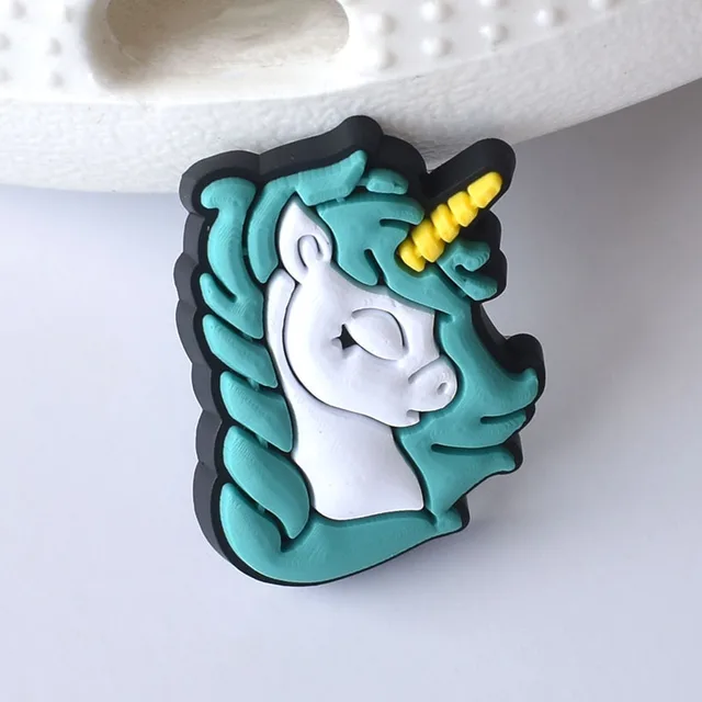 2021-2022 Season Unicorn PVC Soft Rubber Shoe Ornament Decoration Removable Garden Shoe Ornament Shoe Buckle  Charms for Crocses 288-CFPA