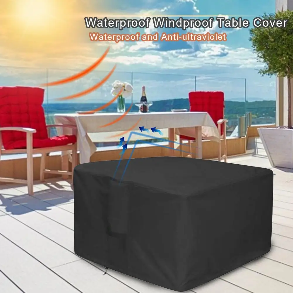 420d Oxford Cloth Square Brazier Cover Patio Furniture Cover Waterproof Windproof Table Fire Pit Protector