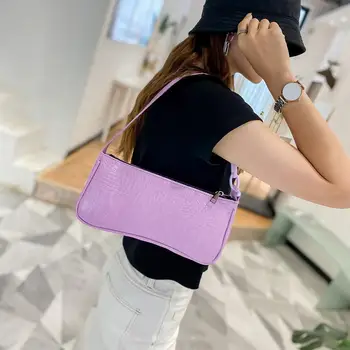 Cena Dorywczo Alligator Skóra Ekologiczna Z Wzorem Kobiet Torba Na Ramię Moda Masywny Akryl Torebka Z łańcuszkiem Kobieta Pod Pachami Torba Na Ramię