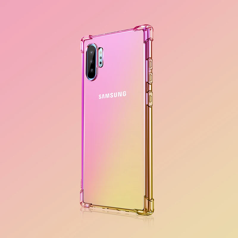 Градиент защитный силиконовый чехол для samsung Galaxy Note 10 9 8 S8 S9 S10 плюс S7 край A80 A70 A60 A50 A40 A30 A20 A10E корпус телефона - Цвет: 5