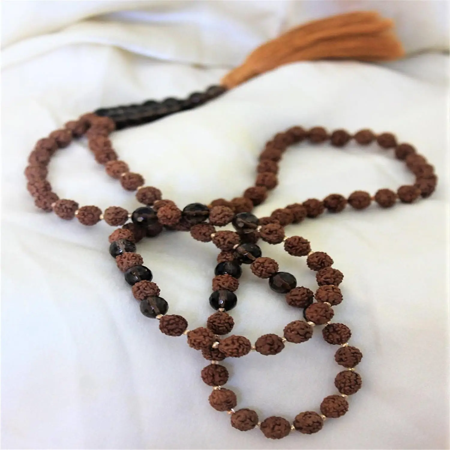8 мм кварц Rudraksha 108 бусин кисточка ручной работы ожерелье буддизм мала Йога