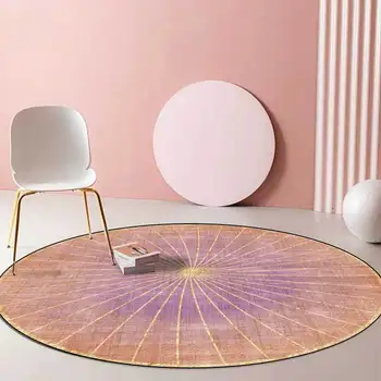 

Modern Luxury Round Area Rugs Fresh Colorful Star Light Gold Pattern Living Room Bedroom Carpets Hanging Basket Chair Floor Mat