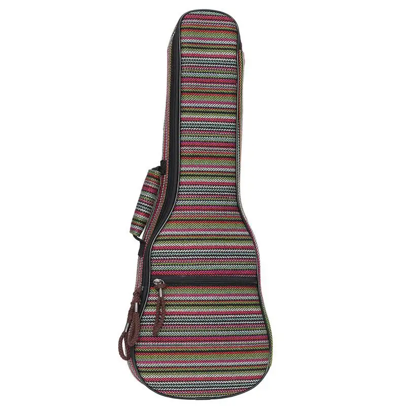 21/23inch National Ethnic Style Ukulele Bag Backpack Case for Ukeleles with Woven Cloth Small Storage Bag - Цвет: A