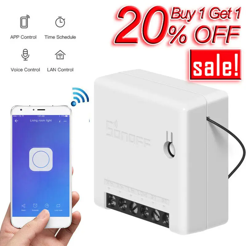 10pcs SONOFF MINI WiFi Switch Smart Timer Module 10A 2 Way Switch Support APP/LAN/Voice Remote Cont - 4000151555471