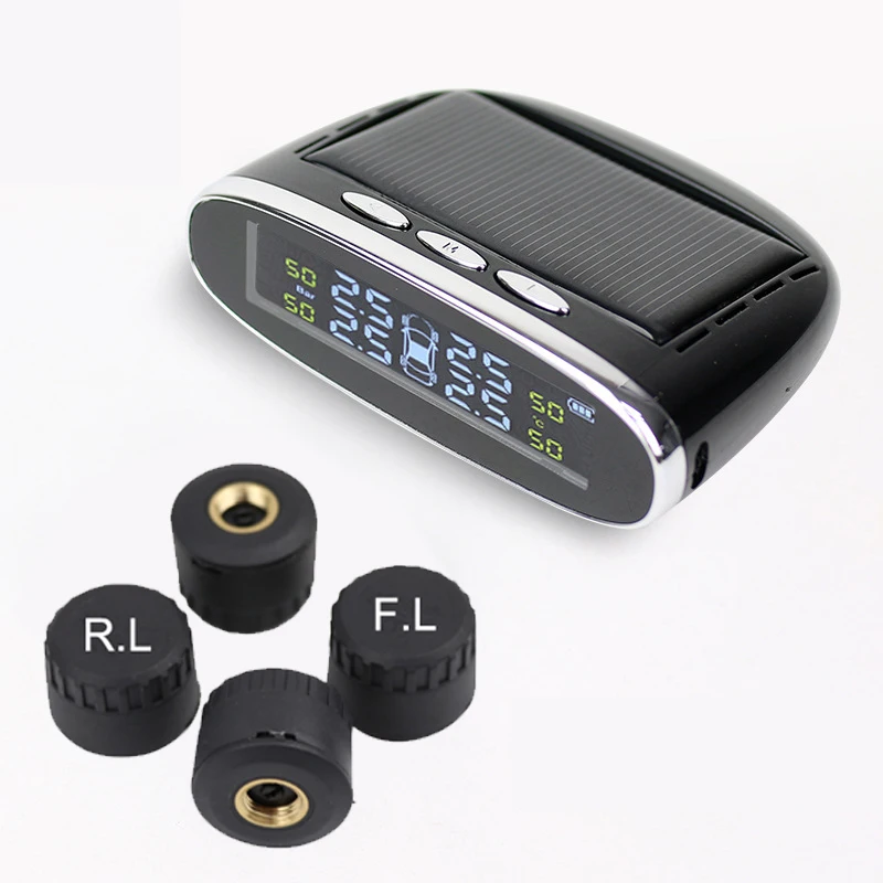 

Tire Pressure Monitoring System Auto Alarm Tool Completely Solar Power & Extra USB Port